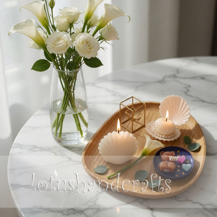 Ashwood pebble shaped serving tray for coffee, snacks, home decor, and aesthetic flatlay styling.