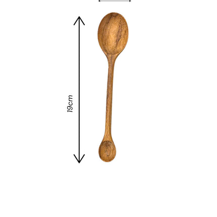 Handcrafted wooden dual tasting spoon handmade with natural finish and practical size for cooking serving and elegant kitchen use.