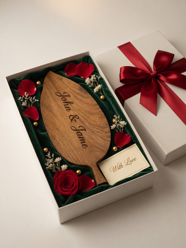 Handcrafted leafcraft wooden serving tray makes a thoughtful and elegant gift for any occasion.