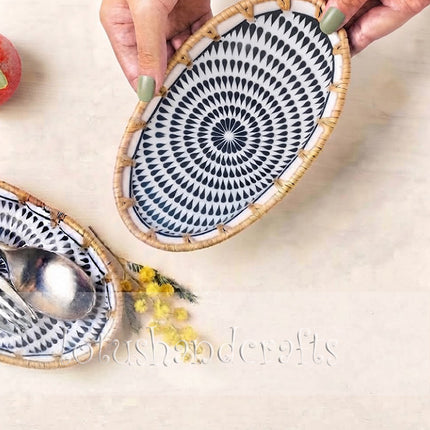 Close-up view highlighting the repeated teardrop shapes and symmetrical radial artwork.