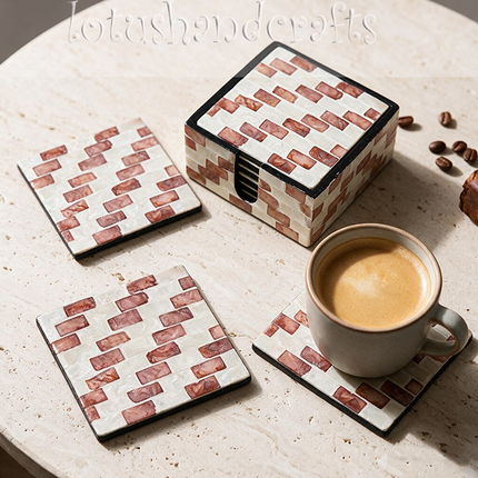 Artisan-made brick pattern — no two sets exactly alike, uniquely yours to cherish or gift.