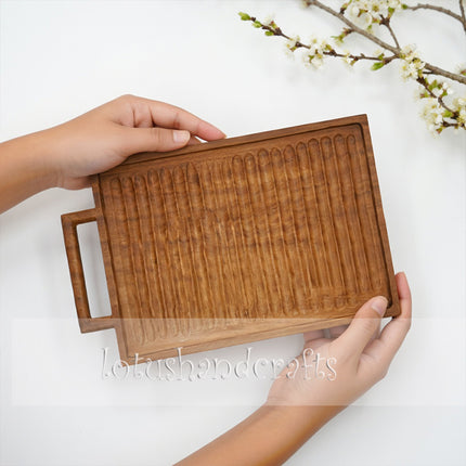 Handcrafted redwood chopping board with handle trusted and loved for everyday serving and kitchen use.