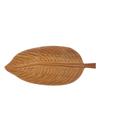 This cute redwood leaf serving tray with a handle is perfect for your daily snacks.