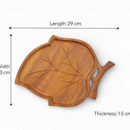 Redwood leaf shaped serving tray in a perfect size for coffee, snacks, fruit, and decor.