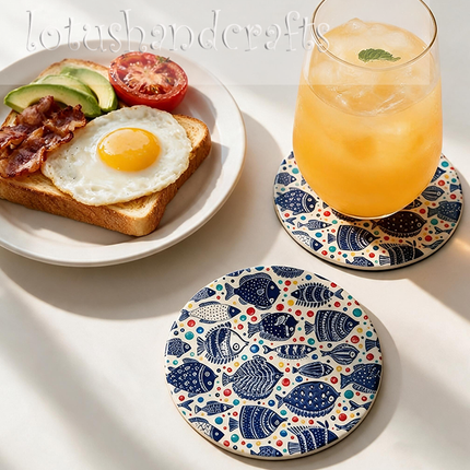 The playful fish motif adds an ocean-inspired accent to coffee tables, breakfast nooks and cosy living spaces.