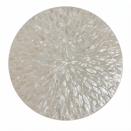 Round White Mother of Pearl Shell Inlay Placemat by Lotushandcrafts.