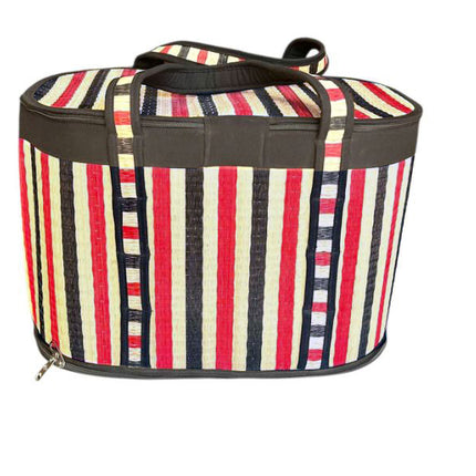 Handwoven Foldable Seagrass Storage Basket with Lid and Zipper by Lotushandcrafts.