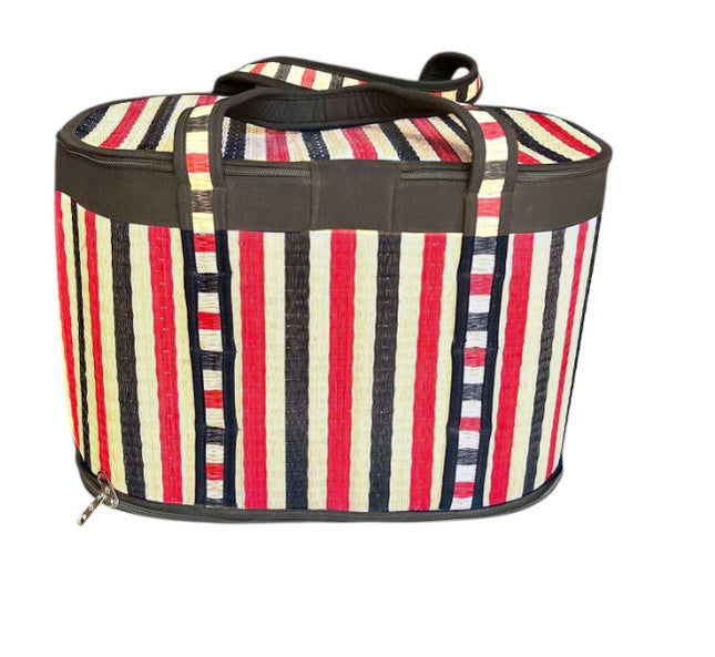 Handwoven Foldable Seagrass Storage Basket with Lid and Zipper by Lotushandcrafts.