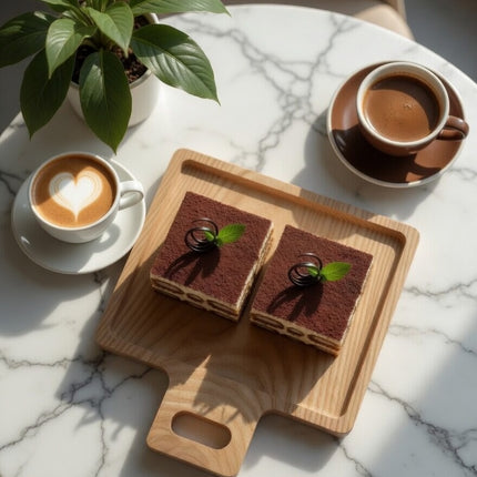 Wooden spalted maple square cutting board made from natural wood for everyday use.