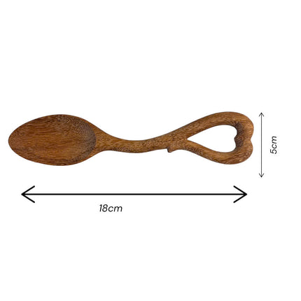 SweetHeart Handmade Wooden Spoon featuring a beautifully carved natural wood design with a charming heart-shaped handle.