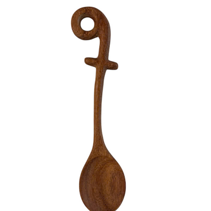 Handmade Wooden Cooking Spoon Melody Handle by Lotushandcrafts Round Head Natural Wood Kitchen Utensil.