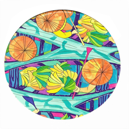 Life In Vietnam Ceramic Coaster Colorful Artistic Drink Coaster for Any Space & Occasion.