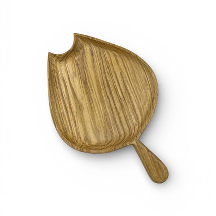 Cute Tulip Bud ashwood serving tray with handle for elegant snacks, desserts, and cozy table decor.