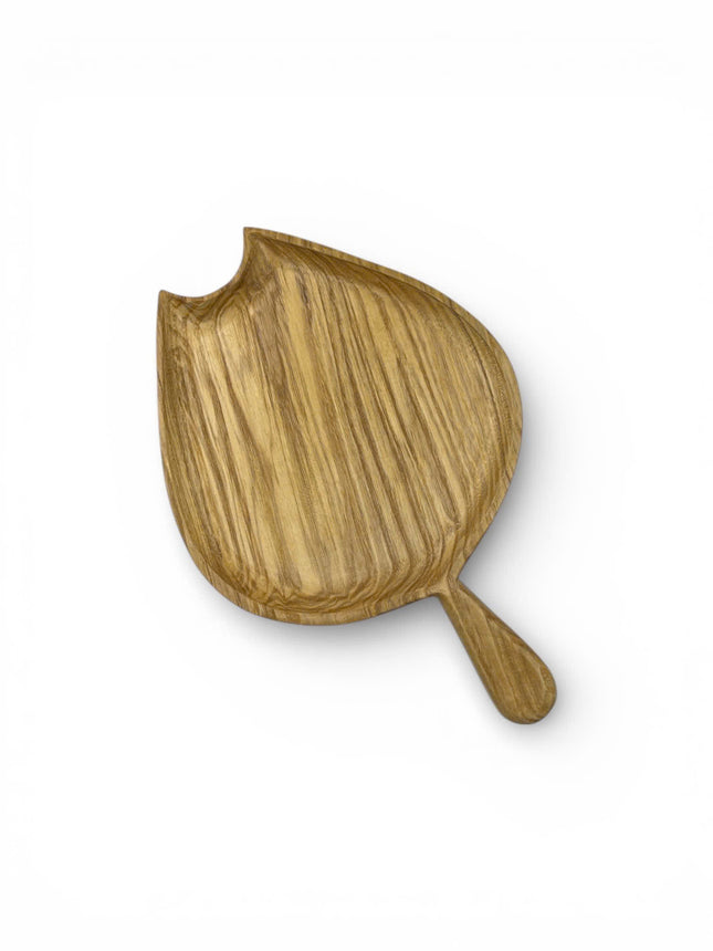 Cute Tulip Bud ashwood serving tray with handle for elegant snacks, desserts, and cozy table decor.