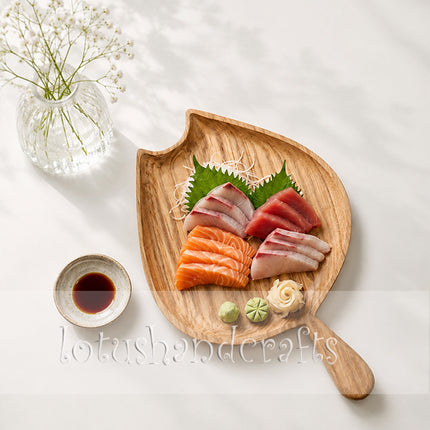 Cute Tulip Bud ashwood serving tray with handle and high durability for everyday kitchen use.