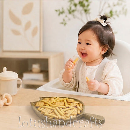 Cute Tulip Bud ashwood serving tray with handle, easy to clean and perfect for daily use.