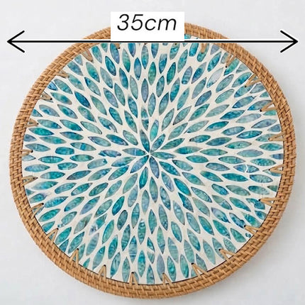 Mesmerizing radial leaf motif creates movement, balance, and a refreshing natural feeling for beautiful table settings.