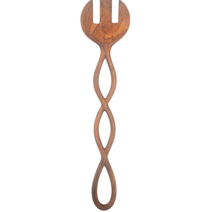 Handcarved twist handle wooden salad fork is safe and comfortable for everyday use.