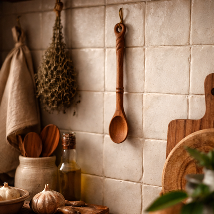 Twistgrip mini long handle wooden spoon adds natural charm and elegance to your kitchen decor while enhancing everyday cooking experience.