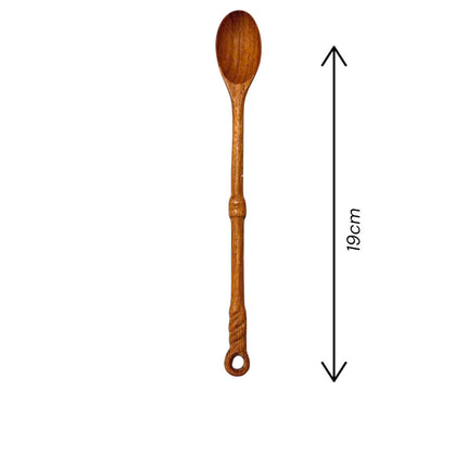 TwistGrip mini long handle wooden spoon offers a practical size for precise seasoning and comfortable everyday kitchen use.