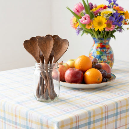 Heart shaped wooden spoon is safe for users and comfortable for everyday use.