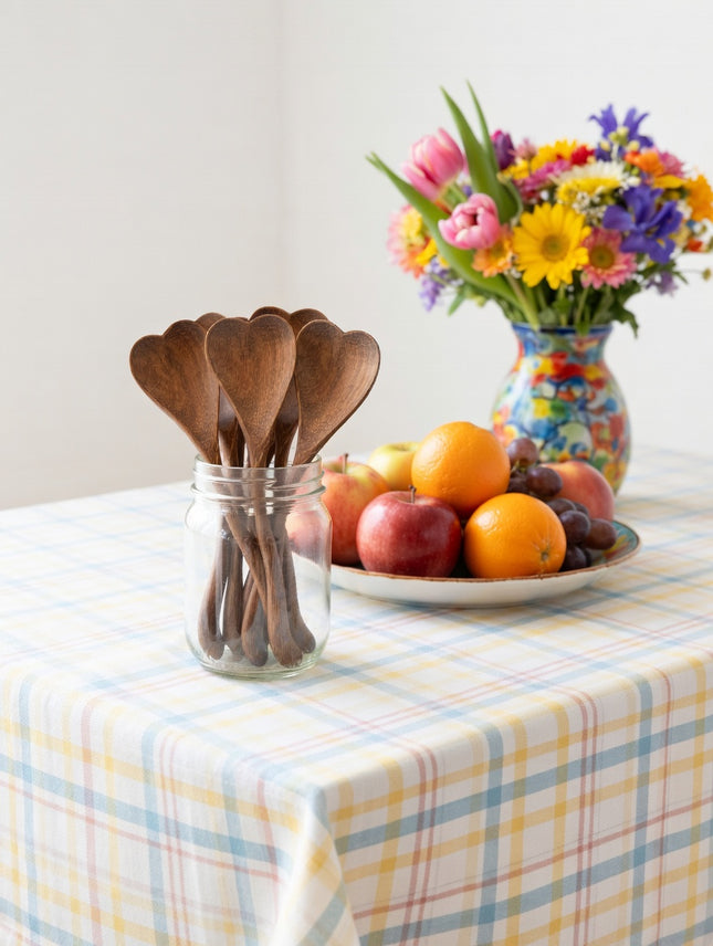 Heart shaped wooden spoon is safe for users and comfortable for everyday use.
