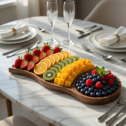 Wavy nest solid wood serving tray is easy to clean and convenient to use.