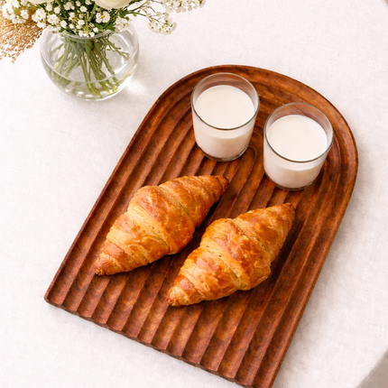 Handcrafted arch wave wooden serving tray is easy to clean and perfect for daily use.
