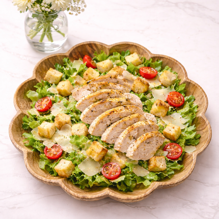 Wooden flower serving plate for serving and presenting food beautifully every day.