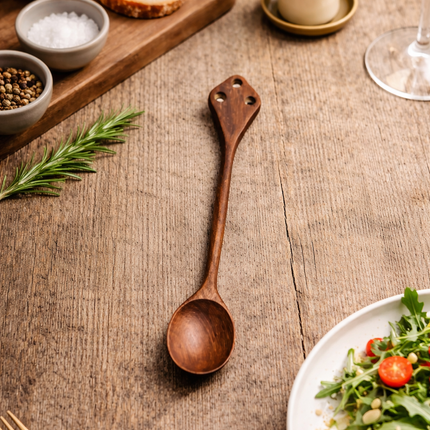 Handmade royal crown wooden slim spoon offers a beautiful design with elegance, comfort, and a naturally refined dining experience.