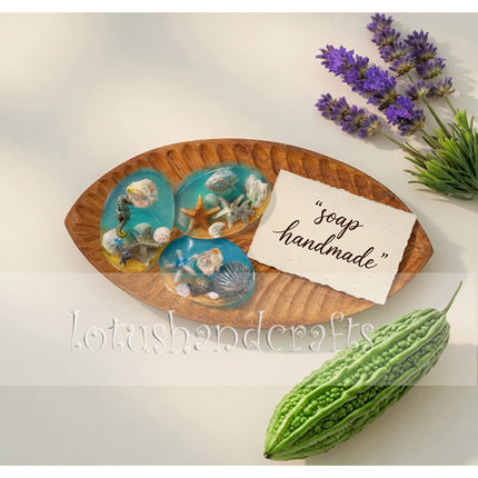 Handcarved redwood leaf serving platter for coffee, desserts, home decor, and handmade flatlay styling.