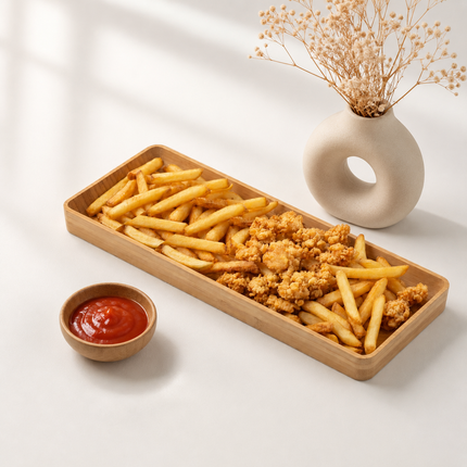 Ashwood rectangular serving tray and charcuterie board for coffee, snacks, sushi, and home decor.