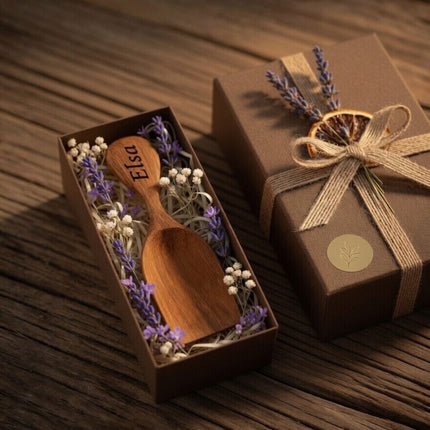 Handcrafted wooden multi purpose scoop makes a thoughtful and practical gift for everyday use.