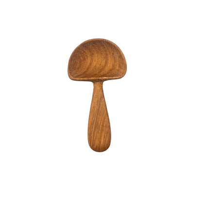 Handcrafted wooden mushroom scoop spoon with a cute design perfect for everyday kitchen use.