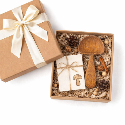 Cute wooden mushroom scoop spoon makes a perfect thoughtful gift for loved ones.