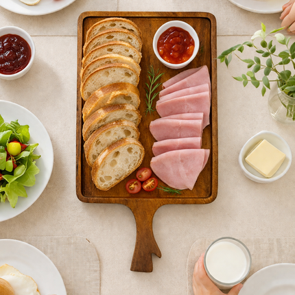 Handcrafted wooden serving tray handle board is safe and reliable for everyday use.