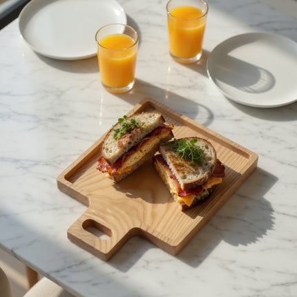 Wooden spalted maple square cutting board ensures safe and healthy use for everyday food preparation.