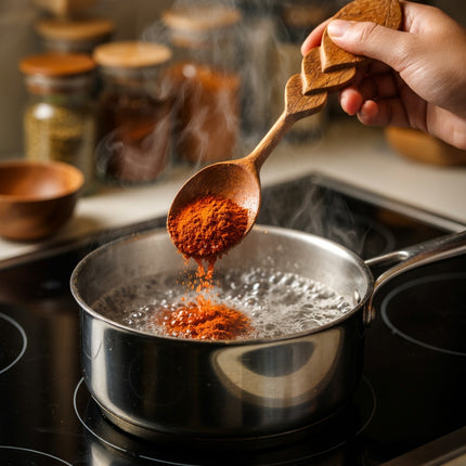 Wooden spoon hand carved leaf handle made from natural wood offers durability elegance and safe cooking experience.