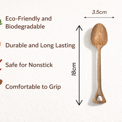 Handcrafted ashwood hook handle spoon is smart, cute, and convenient for everyday use.